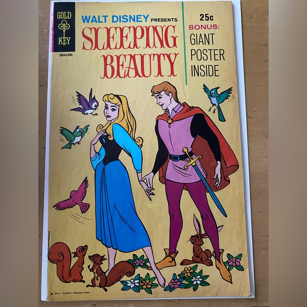 Sleeping Beauty Gold Key 1970 Comic Book - Yellow, Blue, Pink
